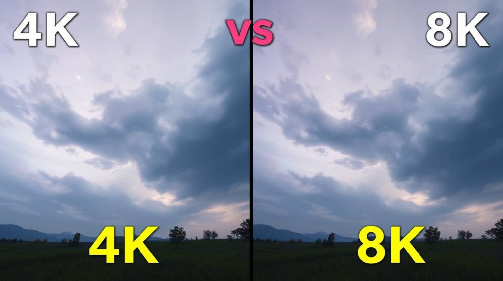 4K vs 8K comparison scene