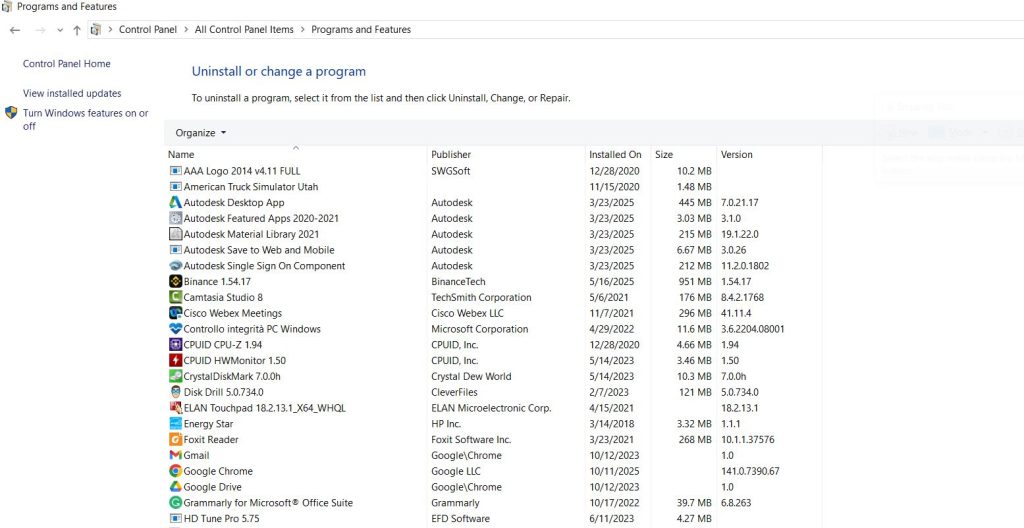 Uninstall unused software to maximize PC gaming performance
